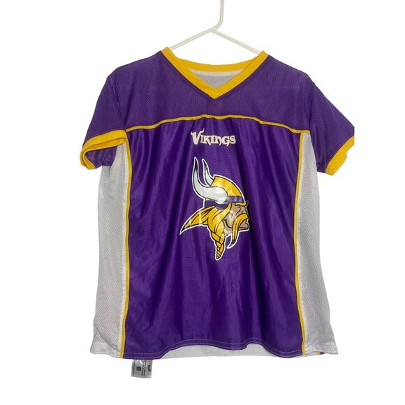 NFL Youth X-Large Vikings Reversible Flag Football Jersey Purple & Gray - Picture 1 of 12